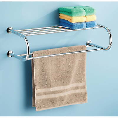 #ad Shelf and Towel Rack Chrome Metal $20.89