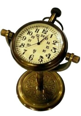 #ad Beautiful Vintage Brass Desk Clock Table Clock Antique Nautical Clock Brass $22.87