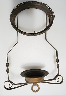 #ad Antique Victorian Hanging Kerosene Oil Lamp Frame Parts $24.99