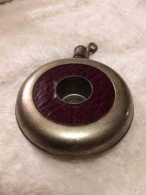#ad Vintage Stainless Steel Round Flask With Clip $19.99