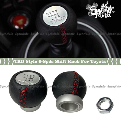 #ad FITS TOYOTA MANUAL MODELS ALUMINUM TRD STYLE SHIFT KNOB W LEATHER WRAP 6 SPEED $19.99