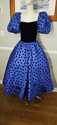 #ad Vintage 1980s Purple Polka dot Prom Dress By ACT I as Pictured $88.00