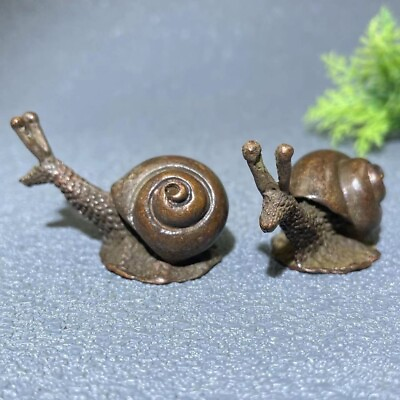 #ad Bronze Antique Snail Statue Collection Decorative Insect Statue $12.88