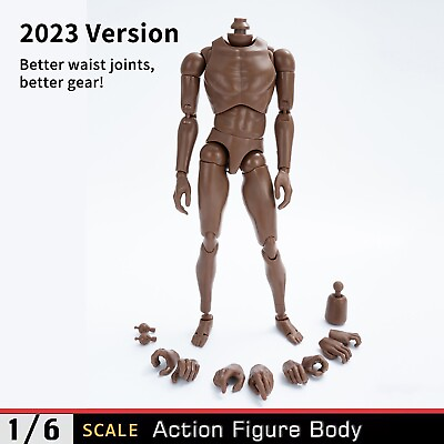 #ad 2023 Version 12quot; Action Man Black Nude Muscular Body For 1 6 Scale HT Headsculpt $23.99