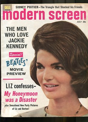 #ad MODERN SCREEN 1964 JULY ELIZABETH TAYLOR BEATLES#x27; MOVIE PREVIEW POITIER $49.00