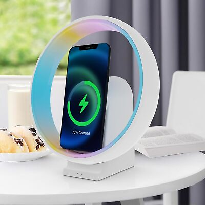 #ad NOTIKS Bedside LampBluetooth Speaker Table Light with 15W Wireless White $96.94