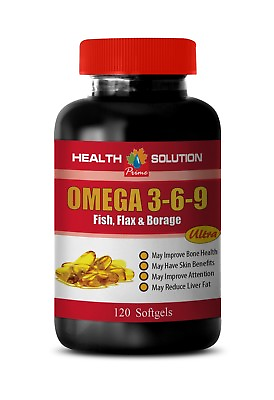 #ad flaxseed oil OMEGA 3 6 9 Fish Oil enhance brain function 1 Bottle $22.64