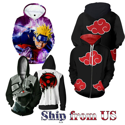 #ad Naruto Shippuden Akatsuki Hokage Hoodie Jacket Tracksuit Anime Cosplay Costume $20.99
