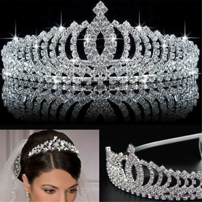 #ad US Wedding Bridal Princess Crystal Prom Hair Tiara Crown Headband with Comb $5.54