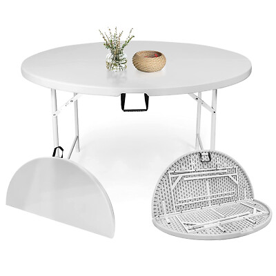 #ad CLARFEY Round Dining Table Folding Desk Camping Banquet Party BBQ Event Outdoor $149.99