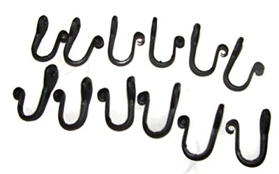 #ad Wrought Iron Hooks Nail Hooks One Dozen Small Hand Made 1 inch $15.37
