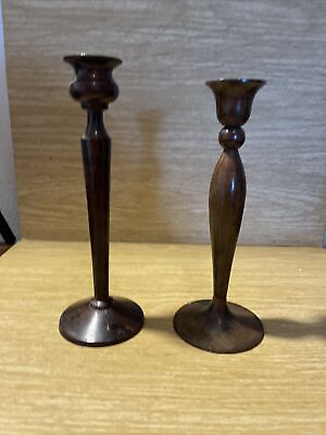 #ad Lot of 2 Metal Candlestick Holders India BS3 $21.74