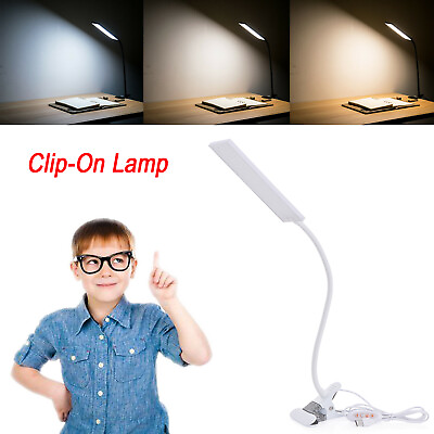 #ad Kids Adjustable Flexible LED Dimmable Clip On Desk Lamp Reading Light Xmas Gifts $14.07