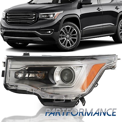 #ad For 2017 2019 GMC Acadia Halogen Headlight Lamp With LED DRL Driver Left Side LH $348.99