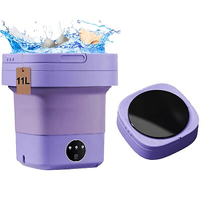 #ad Collapsible Portable Mini Washing Machine 11L Capacity 3 Modes Purple $67.45