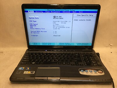 #ad Toshiba Satellite A665 S6050 Intel Core i3 M350 @ 2.27GHz MISSING PARTS MR $49.99