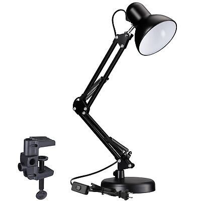 #ad Adjustable Swing Arm Desk Lamp Table Lamp with Interchangeable Base And Clamp $28.66