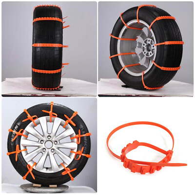 #ad 10 PCS Tire Snow Chain for Car Truck Anti Skid SUV Emergency Winter Driving $16.37