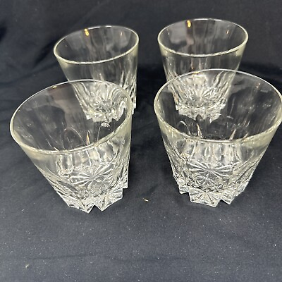 #ad Set of 4 Vintage Flared Top Whiskey Cocktail Glasses Liquor Barware MINT. $11.95