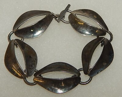 #ad Mid Century Dansk Guldsmede Denmark Modernist Sterling Silver Link Bracelet $139.99