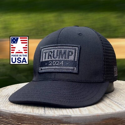 #ad Donald Trump 2024 Black Custom Ball Cap MAGA Take America Back Made in USA $28.99