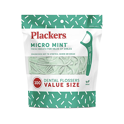 #ad 300 CT Plackers Micro Mint Dental Floss Tooth Picks Plastic Oral Teeth Floss $6.95