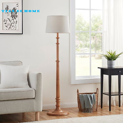 #ad Transitional 60quot; Turned Wood Floor Lamp Brown Adult $100.40