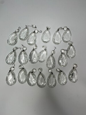 #ad VTG Chandelier Replacement Crystal Teardrop Replacement Pieces lot 20 $20.80