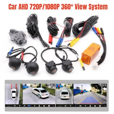 #ad Car AHD 720P 1080P 360° View System Panoramic View Parking Camera Set $49.29