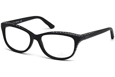 #ad Swarovski Women Designer Eyeglasses Frame SK 5100 002 54 mm Black Silver Glitter $99.95