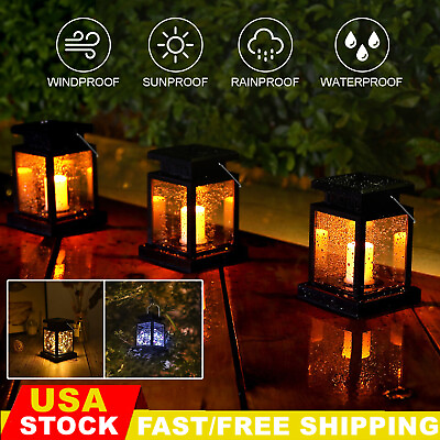 #ad Waterproof Solar Lantern Hanging LED Lights Outdoor Patio Garden Lamp Decor USA $12.95