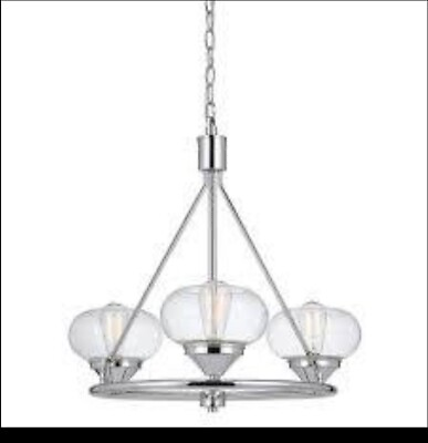 #ad Cal Lighting 60w X 3 Maywood Glass Chendelier Edison Bulbs Not Included ... $200.00
