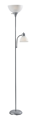 #ad Mainstays 72#x27;#x27; Combo Floor Lamp with Adjustable Reading Lamp Silver $10.00
