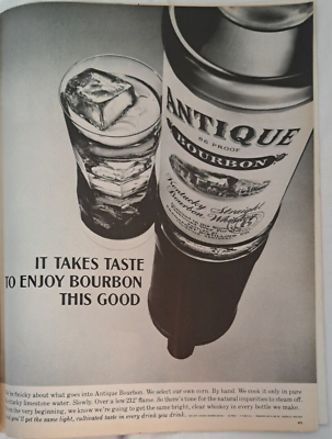 #ad 1965 Antique Bourbon It Takes Taste to Enjoy Bourbon This GoodVintage Print Ad $9.95