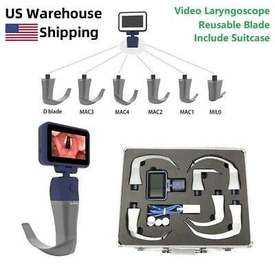 #ad Video Laryngoscope 6 Reusable Sterilizable Stainless Steel Blades US Local $949.05