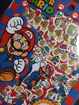 #ad Super Mario Sticker Book 4 Sheets 300 PCS Officially Licensed Nintendo Gaming $4.87