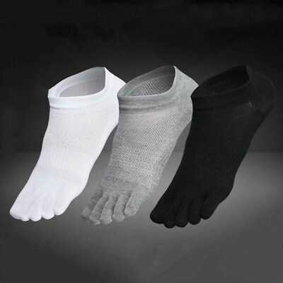 #ad 6Pair Men Low Cut Five Finger Toe Casual Breathe Sport Combed Cotton Ankle Socks $12.82