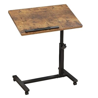 #ad Overbed Bedside Desk Mobile Rolling Laptop Stand Tilting Overbed Table $73.48
