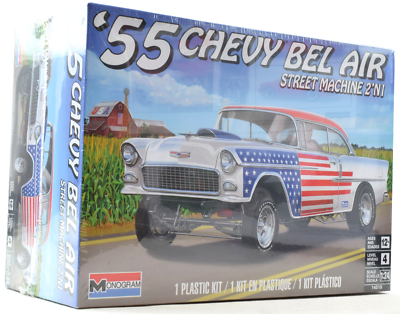 #ad Revell Monogram 1955 Chevy Bel Air Street Machine 2 In 1 1 24 Model Kit 14519 $21.99
