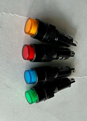 #ad 4Pc red green blue orange 12V 8mm Indicator Light Lamp Bulb Pilot Dash Panel $8.00