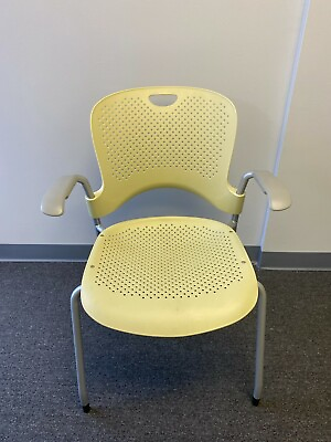 #ad Herman Miller Caper Side Chair W Arms Light Yellow Stackable Side Chair $95.00