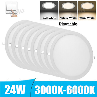#ad 8Pack 12Inch LED Ceiling Lights Ultra Thin Recessed Ceiling Downlight Dimmable $70.98