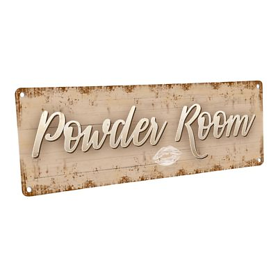 #ad Powder Room Metal Sign; Wall Decor for Bath or Laundry $44.99