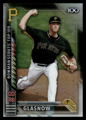#ad 2016 Bowman Chrome Scouts Top 100 Refractor Tyler Glasnow Rc #BTP 8 $1.89