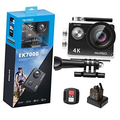#ad EK7000 4K30FPS 20MP Action Camera Ultra HD Underwater Camera 170 Degree Black $102.10