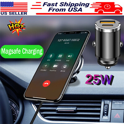#ad 15W Wireless Charger Car Mount Holder For iPhone 15 14 13 12 Pro Max MagSafe $9.99