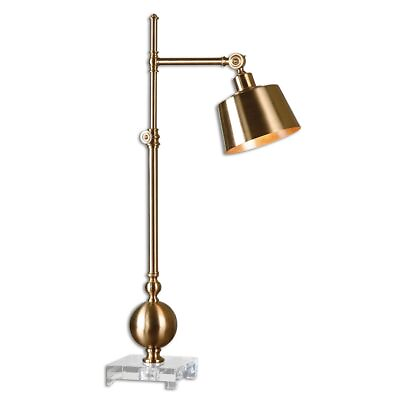 #ad Elegant Brushed Brass Plated Arm Desk Lamp 34 in Adjustable Shade Height Gold $312.00