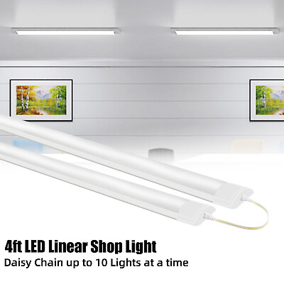 #ad 10 PACK 4FT LED SHOP LIGHT 5500K Daylight Fixture LED Ceiling Lights Garage Lamp $87.41