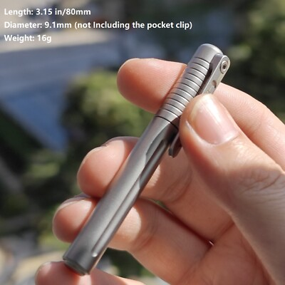 #ad Compact TC4 Titanium Alloy Signature Pen Pocket Ballpoint Pen Outdoor Travel EDC $25.15
