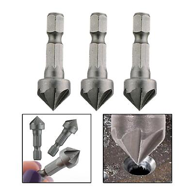 #ad 3x 90 Degree Chamfer Cutter Bit Durable Replaces for Carpentry Metal $7.17